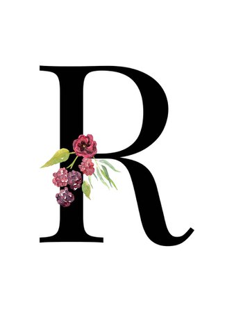 Letter R Floral alphabet instant digital download | Etsy