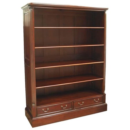 Georgian Bookcase with 2 Drawers and reeded carved columns