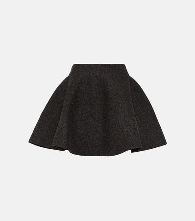 Wool Blend Miniskirt in Grey - Alaia | Mytheresa