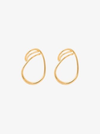 Charlotte Chesnais gold vermeil maxi round trip hoop earrings | Browns