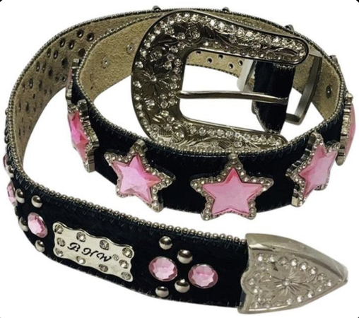 y2k pink star belt
