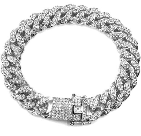 silver bracelet Cuban link bracelet men accessories