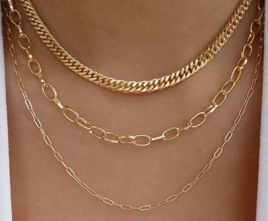 Gold Triple Chain Necklace
