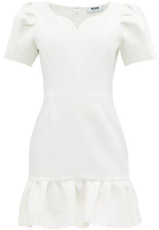 Sweetheart Neckline Crepe Mini Dress - Womens - White