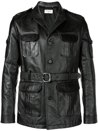 Saint Laurent Belted Leather Jacket
