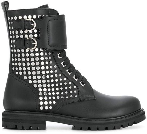 studded military boot