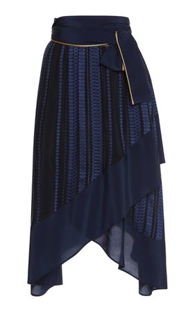 Muses Asymmetrical Silk Wrap Skirt by Zeus + Dione
