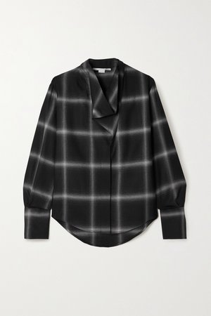 Black Amabella checked wool-twill shirt | Stella McCartney | NET-A-PORTER