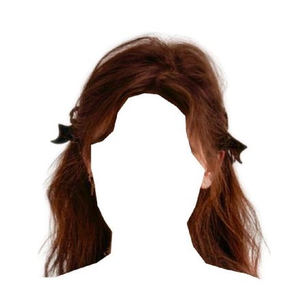 red brown hair two black bows clips pigtails hairstyle