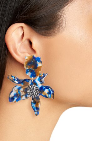 Lele Sadoughi Crystal Lily Clip Earrings | Nordstrom