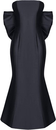 Bow-Embellished Silk Corset Midi Dress