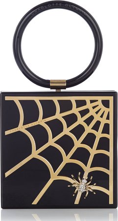 Charlotte Olympia Spider Web Acrylic Clutch Bag Blackgold, $1,395 | Neiman Marcus | Lookastic.com