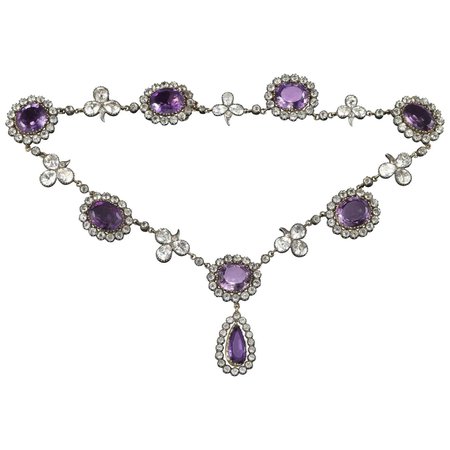 Late Victorian Amethyst and Rock Crystal Necklace For Sale at 1stDibs