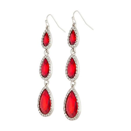 Red Teardrop Diamante Drop Earring – Lovisa