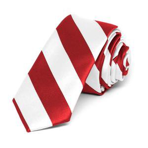 Red and White Skinny Striped Ties | Shop at TieMart – TieMart, Inc.