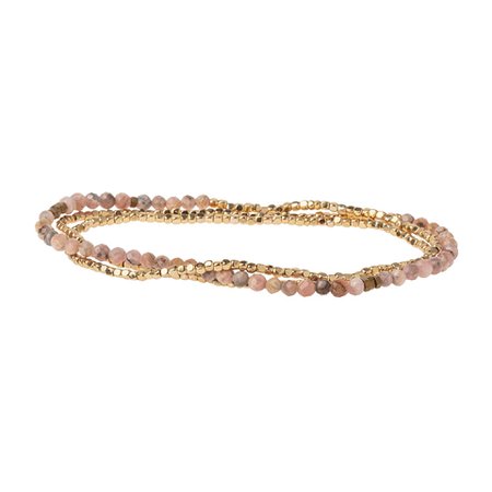 Gold & Pink Bead Bracelet