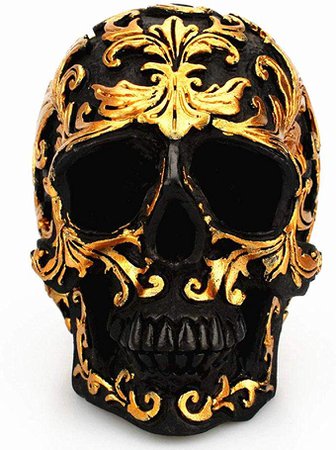 Aolvo Skull Model Mini Gold Skull Head Skeleton Model Resin Realistic Human Skull Model for Halloween Props Home Decorations Vintage Collection/Figurine Statue Night Party Decorative Craft(Golden): Amazon.ca: Home & Kitchen