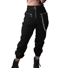 guy black pants with chain