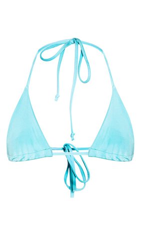 Cyan Triangle Bikini Top | Swimwear | PrettyLittleThing CA