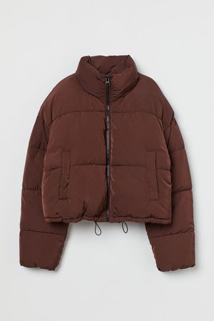 Short puffer jacket - Brown - Ladies | H&M GB
