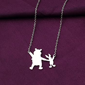 Amazon.com: Pooh and Piglet Necklace Friendship Pooh Jewelry Best Friend Gift (Pooh and Piglet): Clothing, Shoes & Jewelry