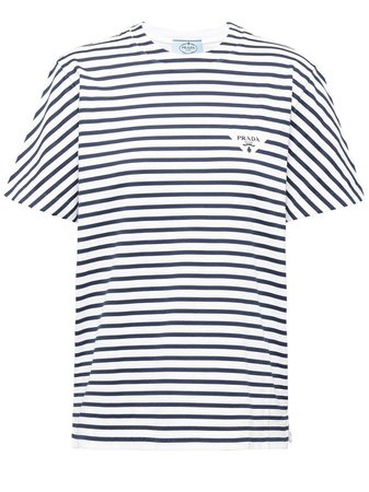 Prada t-shirt Rayé à Logo Poitrine - Farfetch