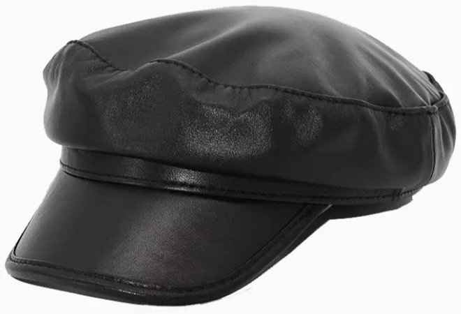 leather newsboy cap