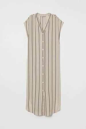 Long Silk Dress - Beige