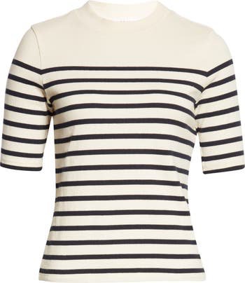 FRAME Mariner Stripe Short Sleeve Sweater | Nordstrom