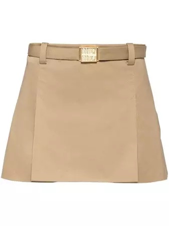 Miu Miu Belted Chino Miniskirt - Farfetch