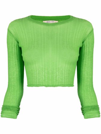 Paloma Wool ribbed-knit cropped top green PKM028 - Farfetch
