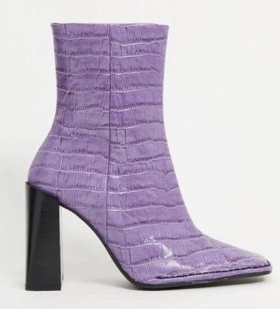 lilac croc boots