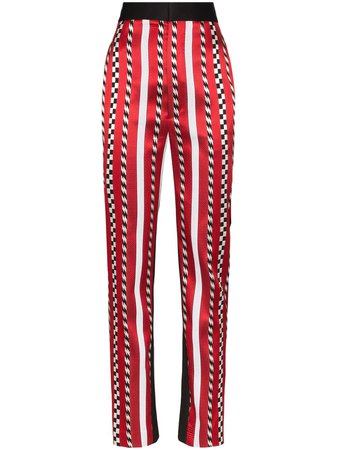 Red Haider Ackermann High-rise Striped Slim-leg Trousers | Farfetch.com