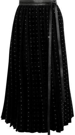 Crystal-embellished Wool-felt Midi Wrap Skirt