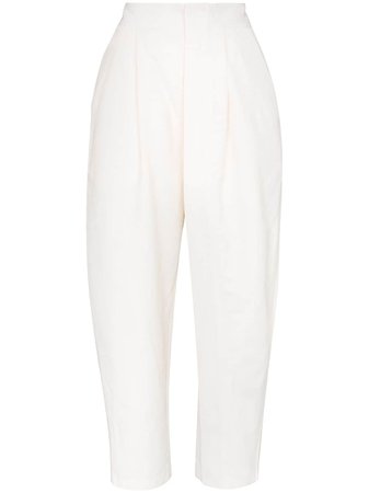Stella Mccartney Tapered High Waist Trousers 600611SIA03 White | Farfetch