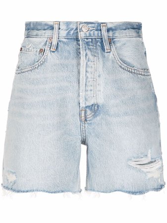 AGOLDE Distressed Denim Shorts - Farfetch