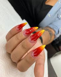 orange and red stiletto nails - Google Search