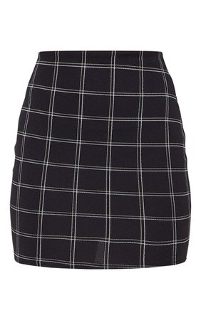 Black Checked Mini Skirt | Skirts | PrettyLittleThing USA