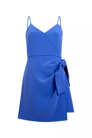 Whisper V Neck Bow Envelope Dress Baja Blue | French Connection US