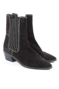 H&M Black western boots with white stitching