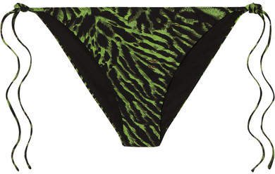 Tiger-print Bikini Briefs - Green