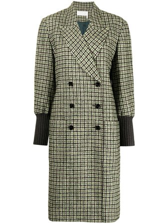 Chloé check-pattern double-breasted coat - FARFETCH