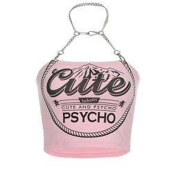 Cute & Psycho Halter Top Chain Pink | Kawaii Babe