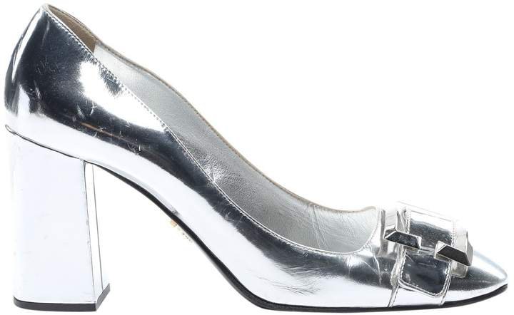 Silver Leather Heels