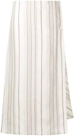 striped wrap front skirt