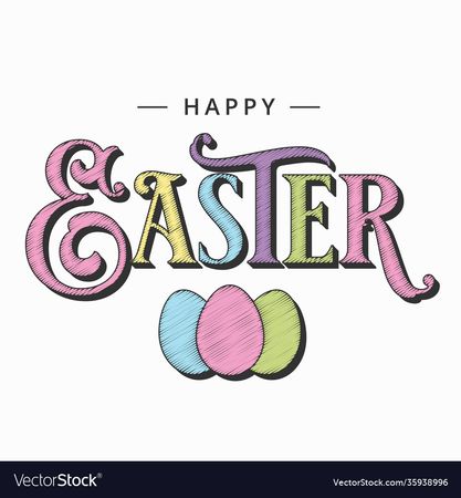 Easter card with eggs on white background Vector Image