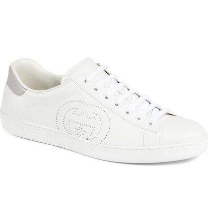 Gucci New Ace Perforated Logo Sneaker (Men) | Nordstrom