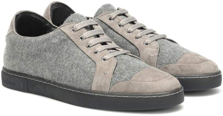 Suede-trimmed sneakers