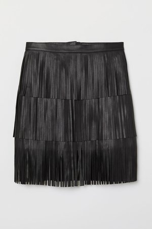Skirt with Fringe - Black - Ladies | H&M US