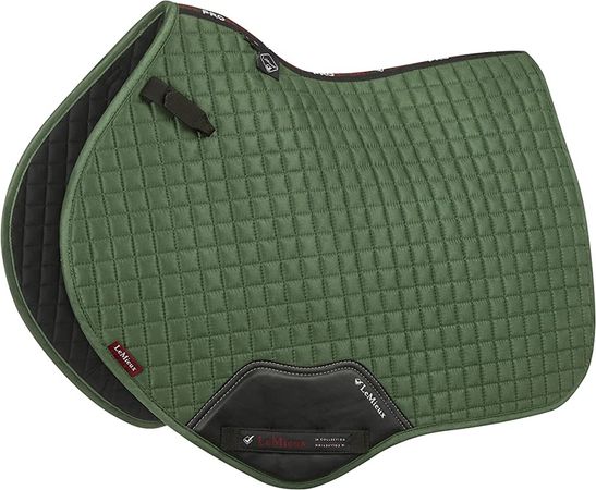 LeMieux Close Contact Suede Square Saddle Pad - English Saddle Pads for Horses - Equestrian Riding Equipment and Accessories (Hunter Green - Small/Medium)